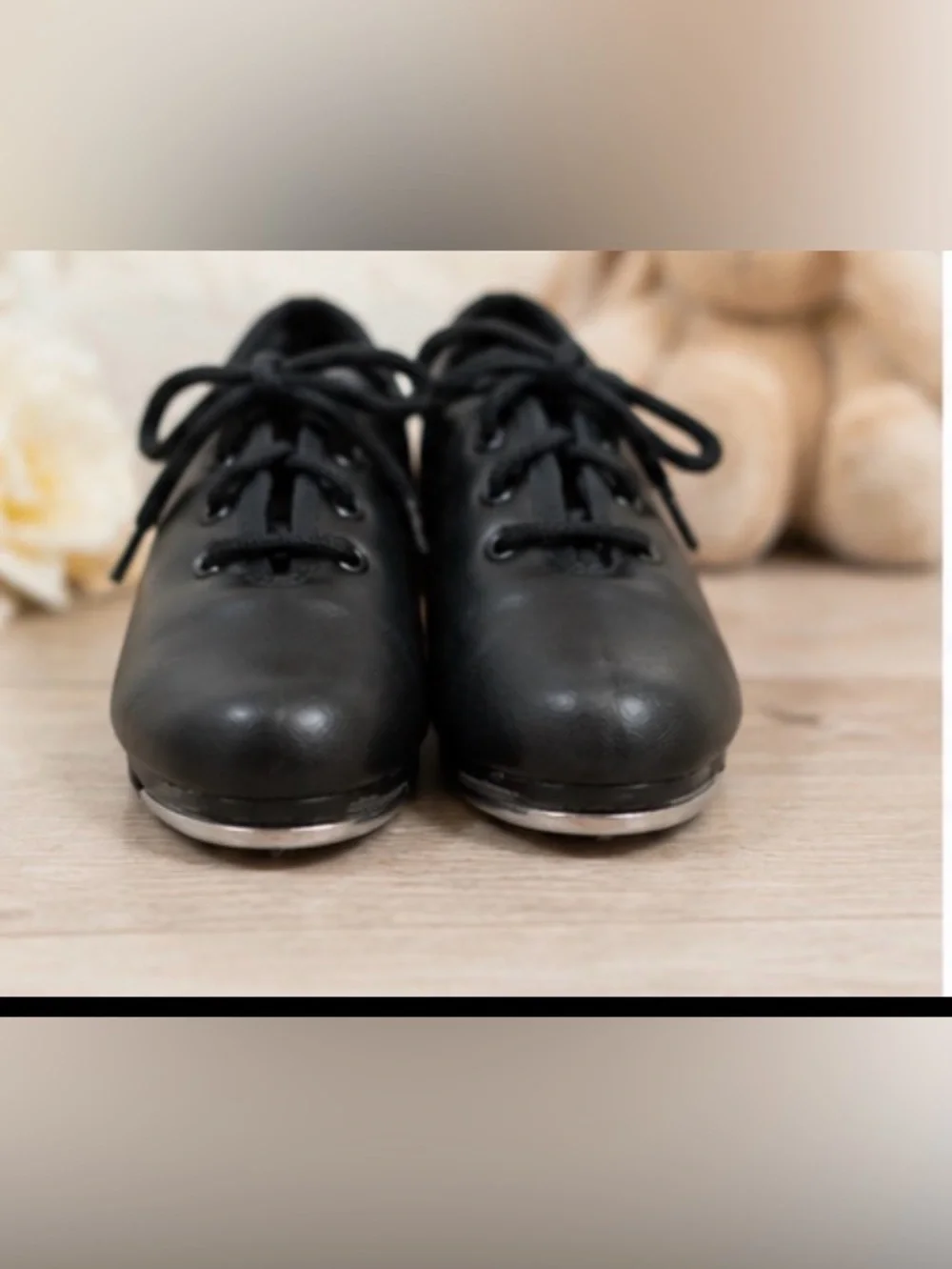 Little Girls Black Leather Tap Shoes Little Kid Shoes 10 / Toddler